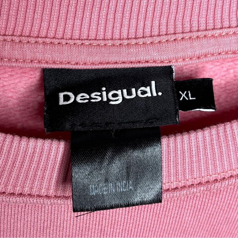 Desigual | Pink Heart Logo Sweatshirt | XL - Picture 5 of 7